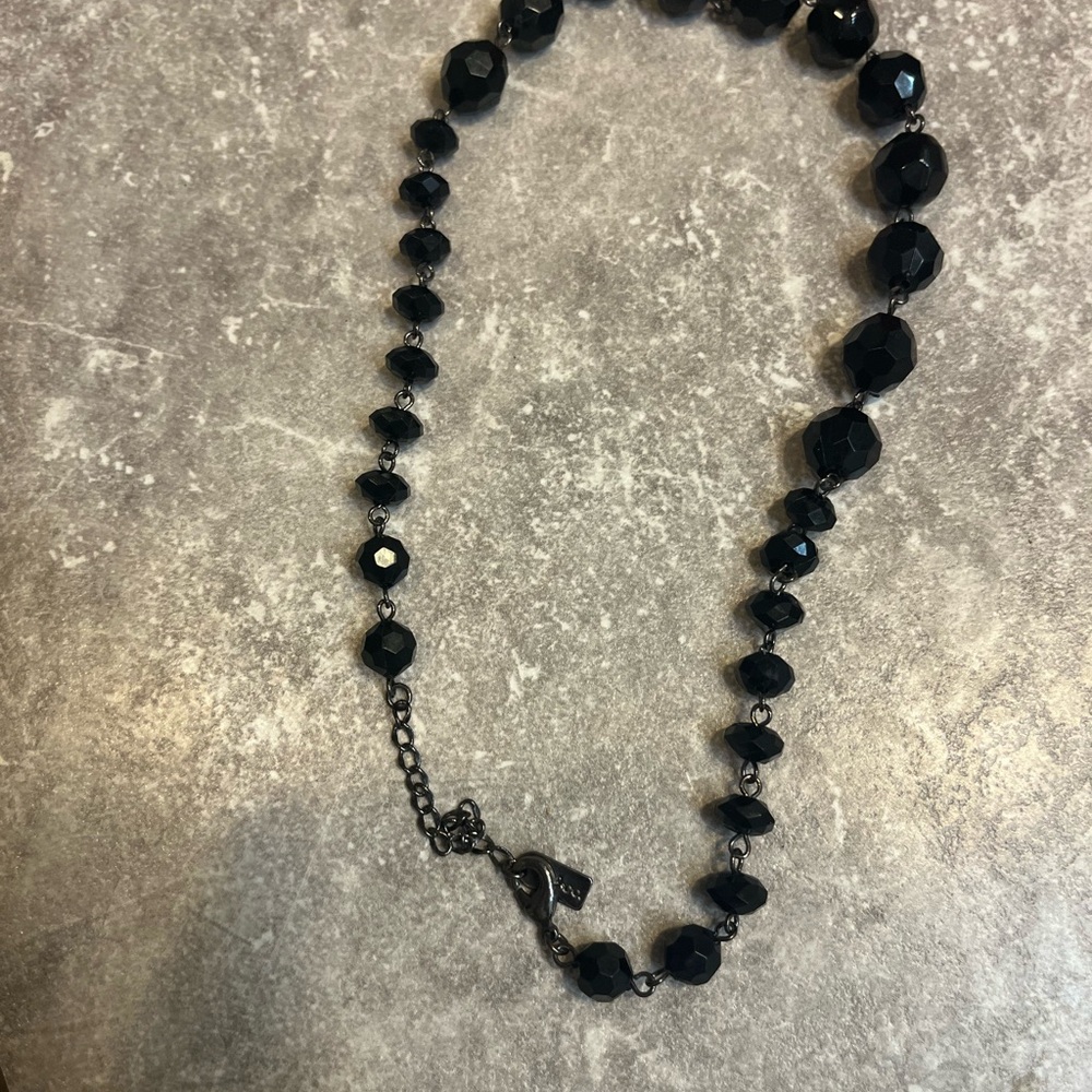 Black bead necklace